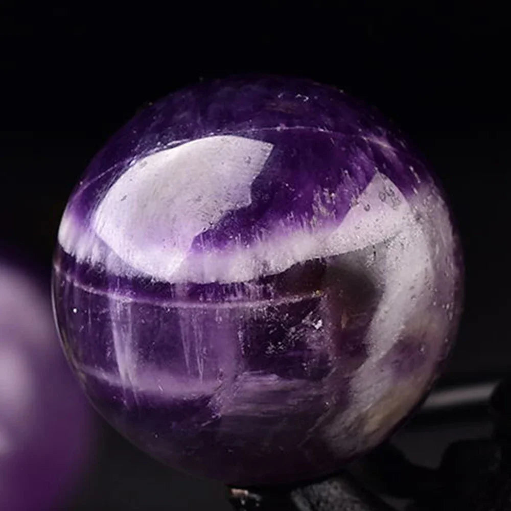 Natural Dream Amethyst Ball – Polished Healing Crystal Sphere for Reiki, Massage, and Home Décor