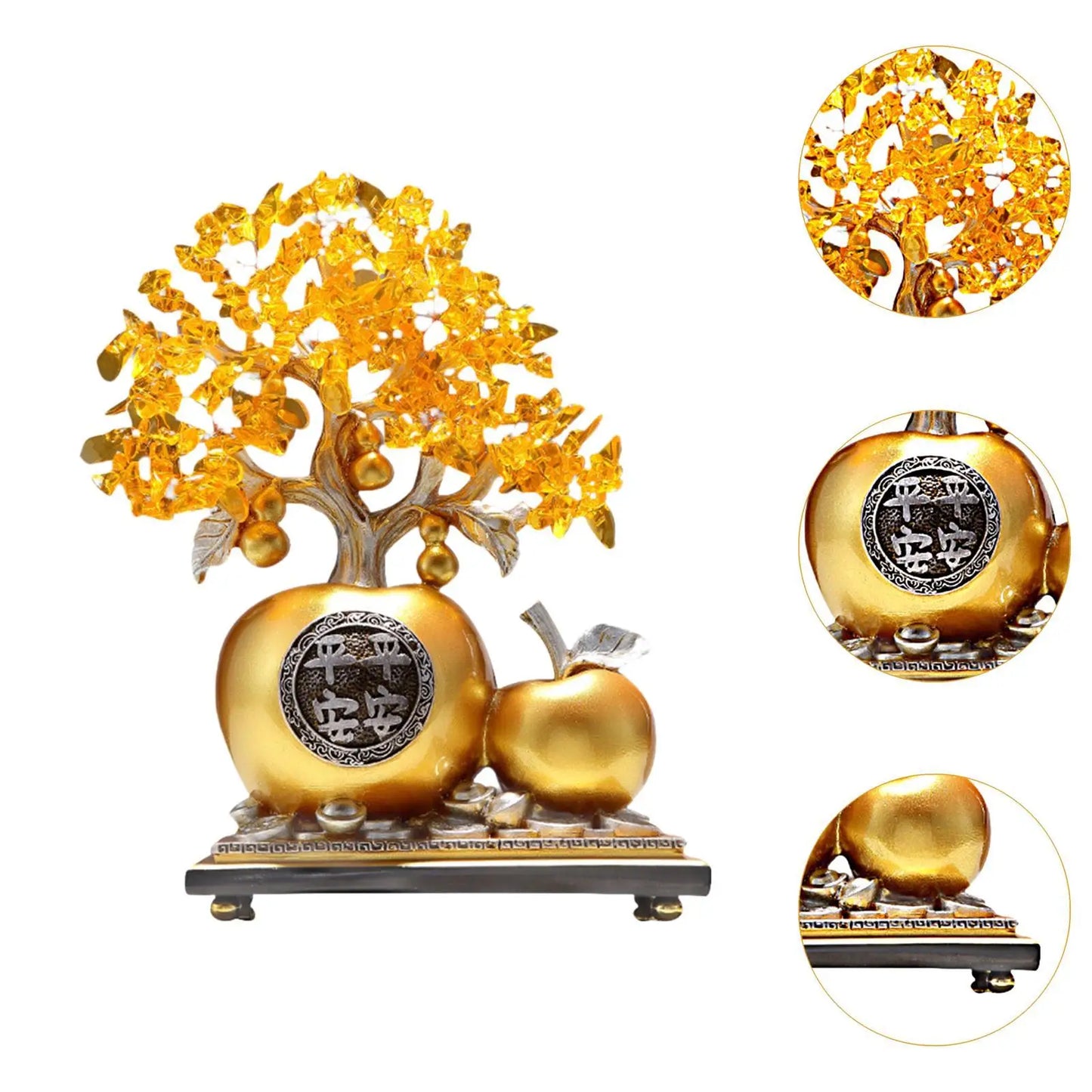 Feng Shui Money Tree Fruit Ornament – Premium Resin Bonsai Decor