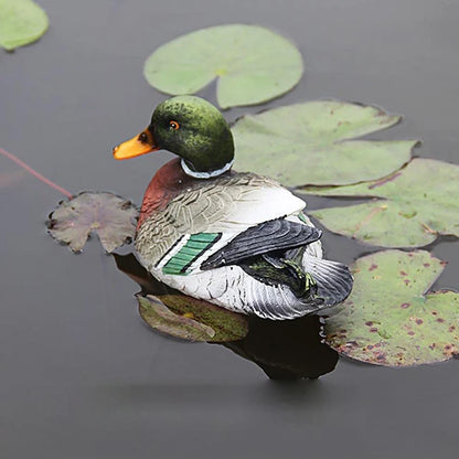 Lifelike Floating Duck Garden Decoration - Natural Resin and PU