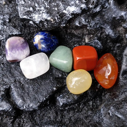 Natural Stone Crystal Gemstone Chakra Set – Holistic Wellness and Meditation