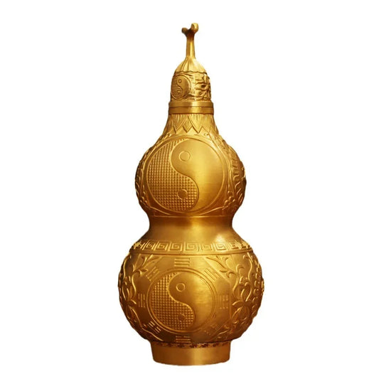 Chinese Pure Copper Hu Lu Wu Lou Gourd – Feng Shui Wealth and Health Symbol