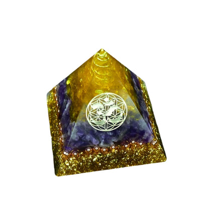 Aura Crystal Orgone Energy Converter Orgonite Pyramid – Tool for Energy Healing & Spiritual Growth