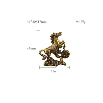 Brass Horse Step on Coins – Lucky Feng Shui Statue for Prosperity and Success