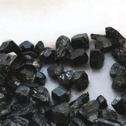 Natural Black Tourmaline Gravel Raw Gem Mineral Specimen