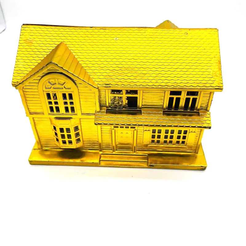 Burning Gold Paper Sacrificial Articles – Set of Two Decorative Paper Villas for Ancestral Ceremonies