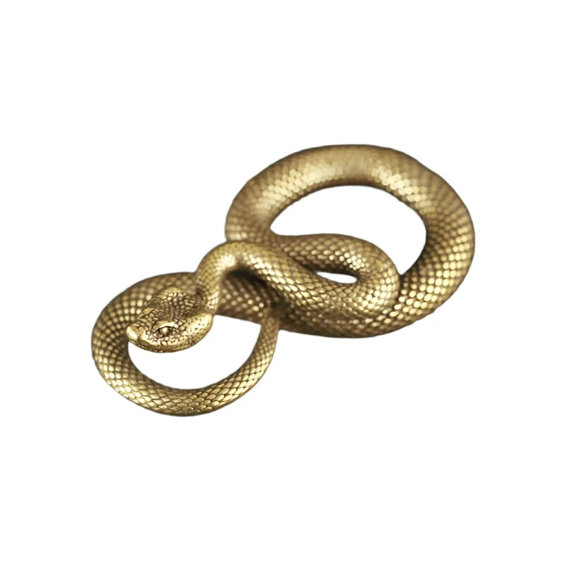 Vintage Brass Snake Keychain - A Stylish Zodiac Charm