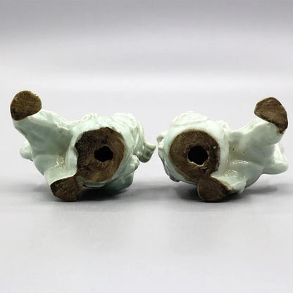 Chinese Song Hutian Kiln Celadon Porcelain Foo Fu Dog Lion Statue for Decorative Display Collectible Gift
