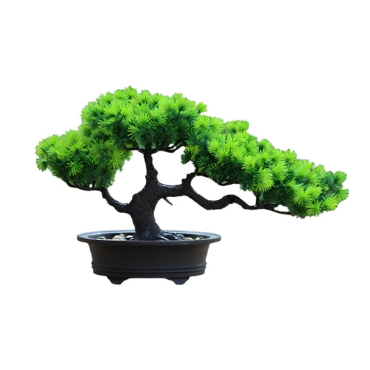 Zen Simulated Pine Tree Bonsai – Artificial Flower Pot for Feng Shui Decor