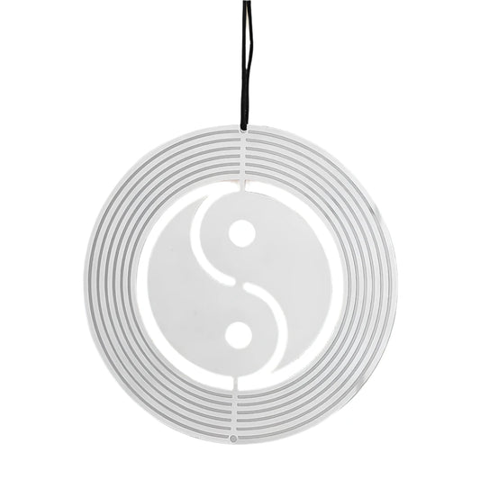 Whirligig 3D Yin - Yang Wind Spinner - Stainless Steel Garden Decoration