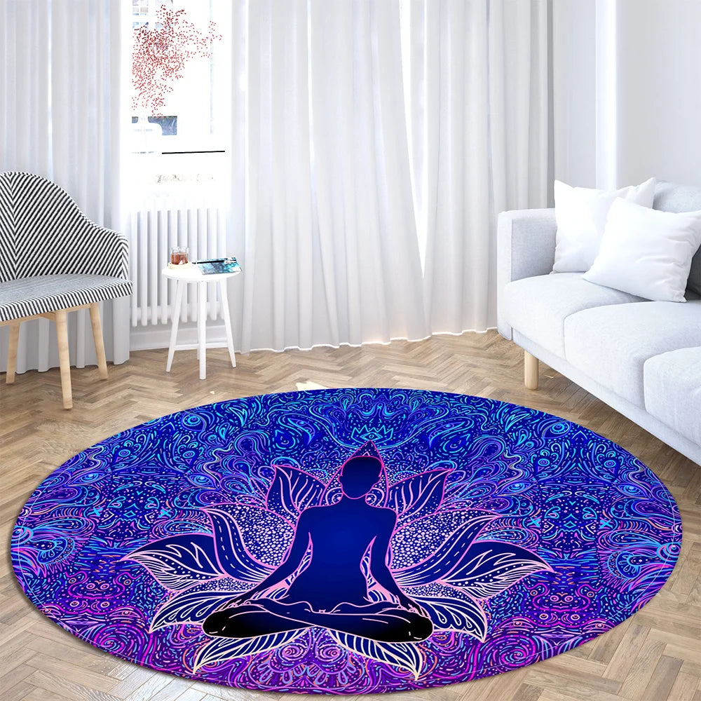 Indian Buddha Statue 7 - Chakra Floor Mat