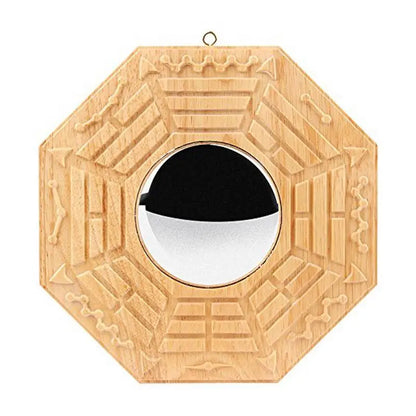 Traditional Chinese Feng Shui Bagua Mirror - Wooden Home Decoration