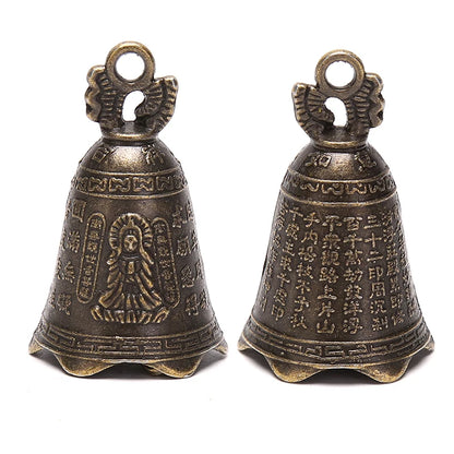 Antique Brass/Copper Guanyin Mini Bells - Feng Shui and Buddhist Devotion Decor