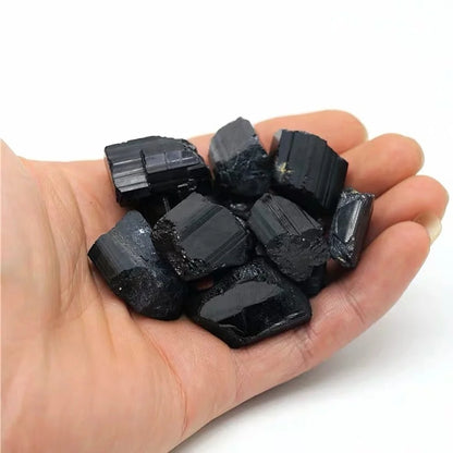 Natural Black Tourmaline Gravel Raw Gem Mineral Specimen