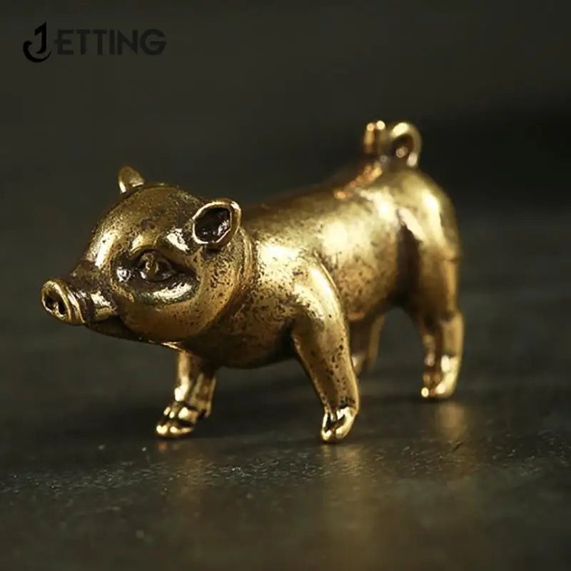 Brass Pig Figurine - Charming Chinese Zodiac Decoration