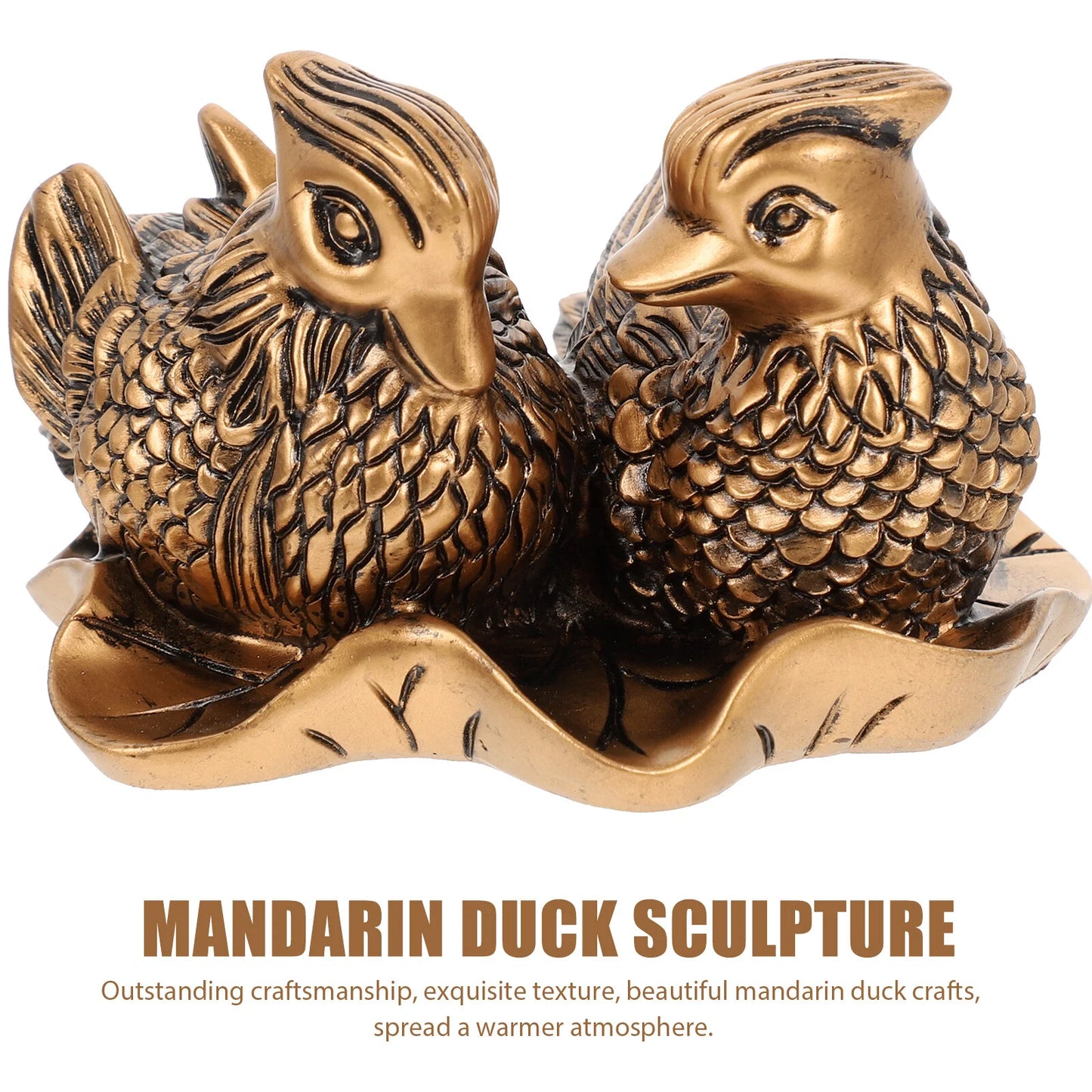 Hundred Years Love Mandarin Ducks Statue – Feng Shui Wedding Decor for Eternal Romance