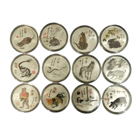 Colored Chinese Zodiac Commemorative Coins – Collectible Keepsakes for Good Luck and Prosperity