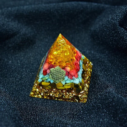 Exquisite Orgone Pyramid for Energy Enhancement and Wealth Attraction