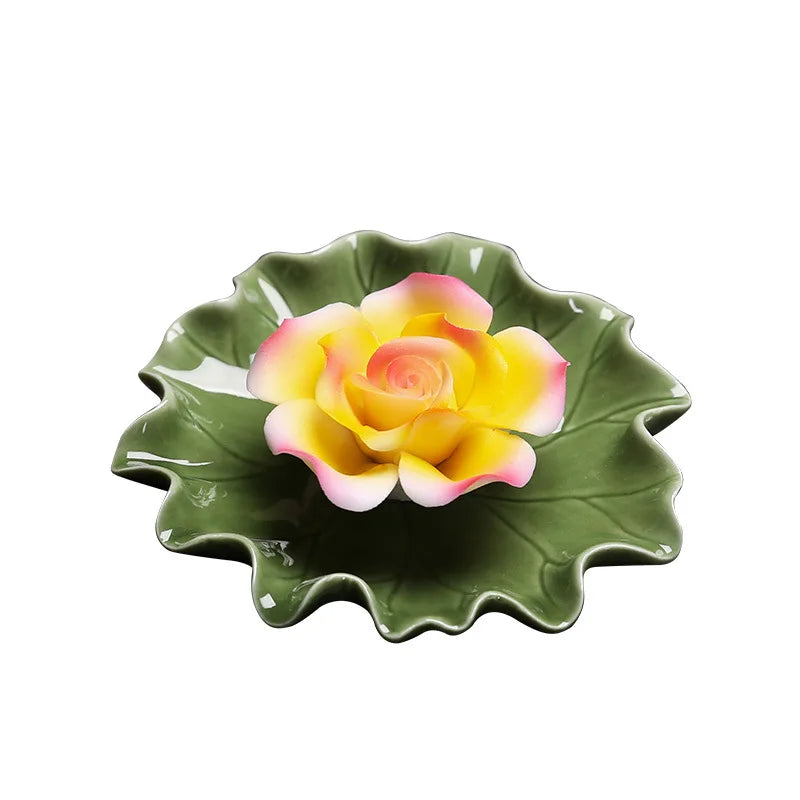 Ceramic Handmade Imitation Floral Thread Incense Tray