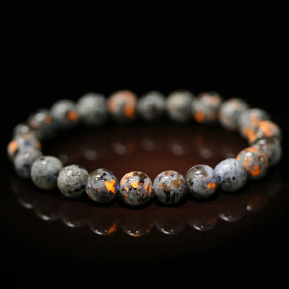 Natural Flame Stone Beaded Bracelet – Chakra Energy; Positive Vibes