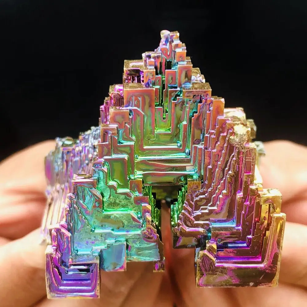 Natural Bismuth Tower – Unique Metal Mineral Crystal for Healing & Home Decor