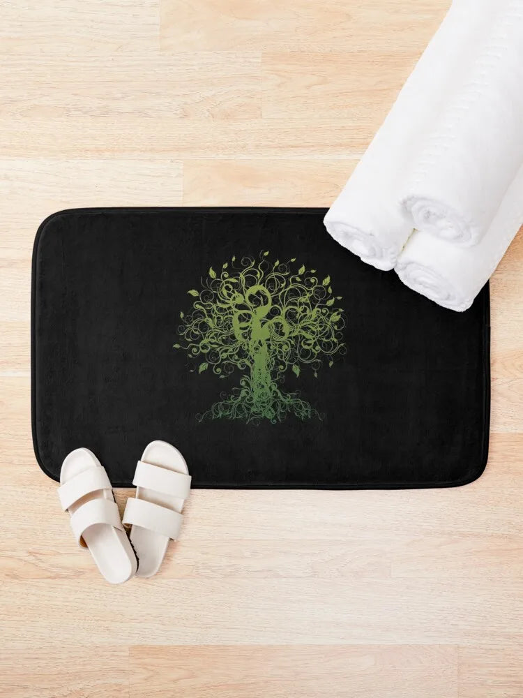 Spiritual Tree-Themed Bathroom and Living Room Carpet Set for Meditation