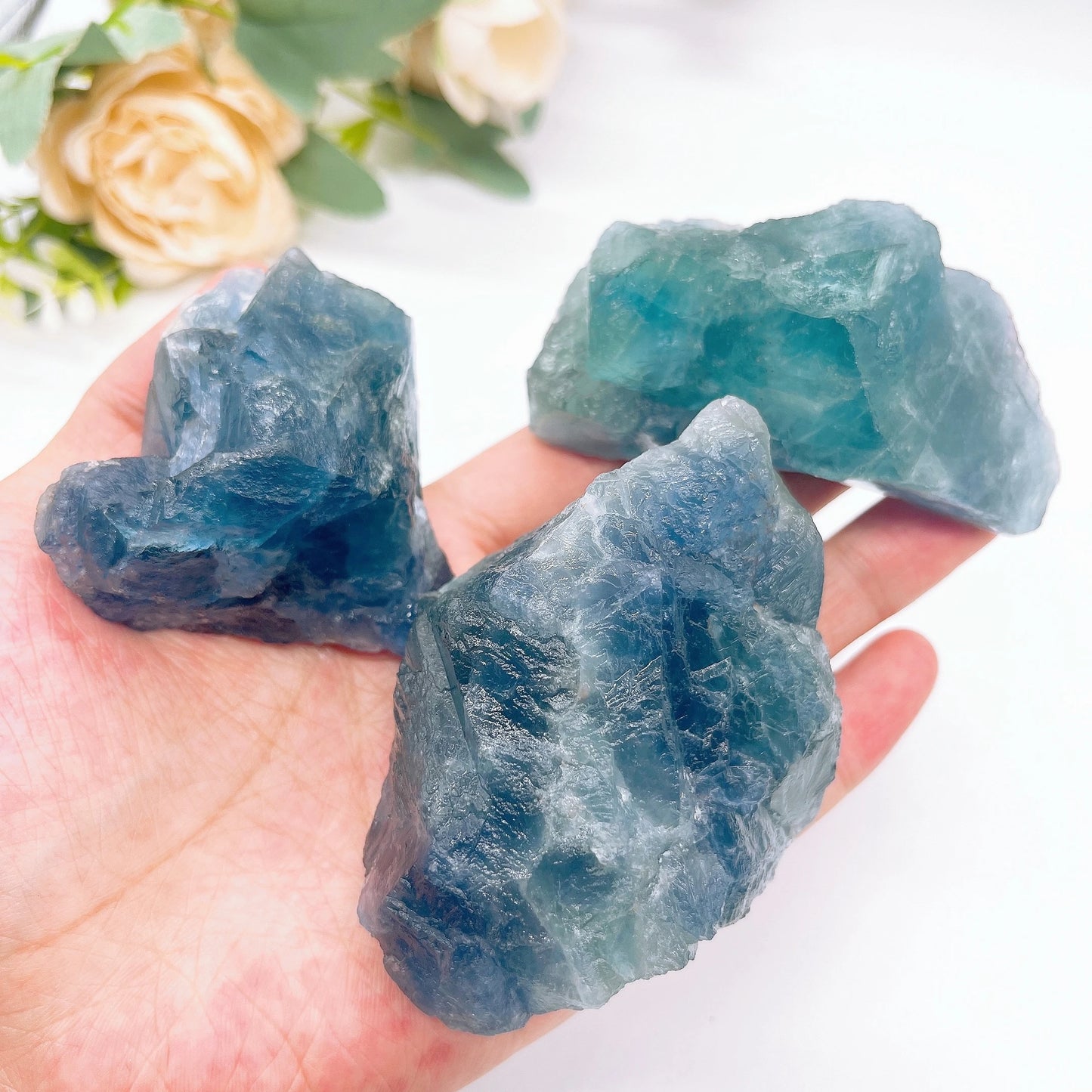 Natural Blue Green Fluorite Crystal Raw Stone