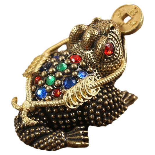 Brass Money Frog – Feng Shui Three-Legged Wealth Toad for Prosperity