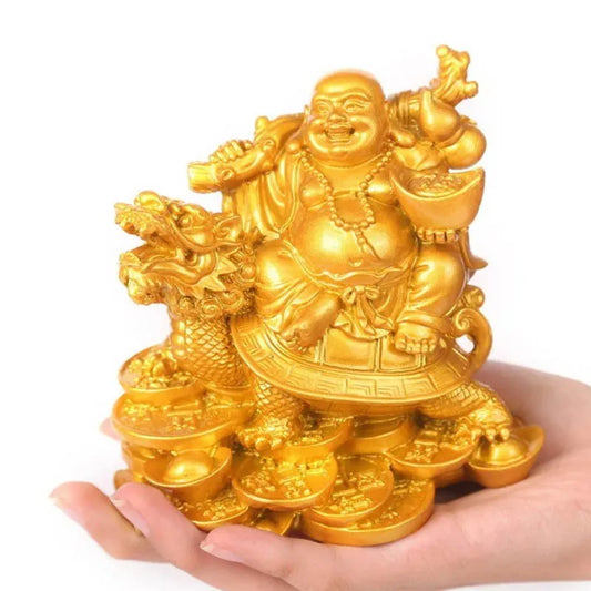 Resin God of Wealth Laughing Buddha Statue - Feng Shui Decor