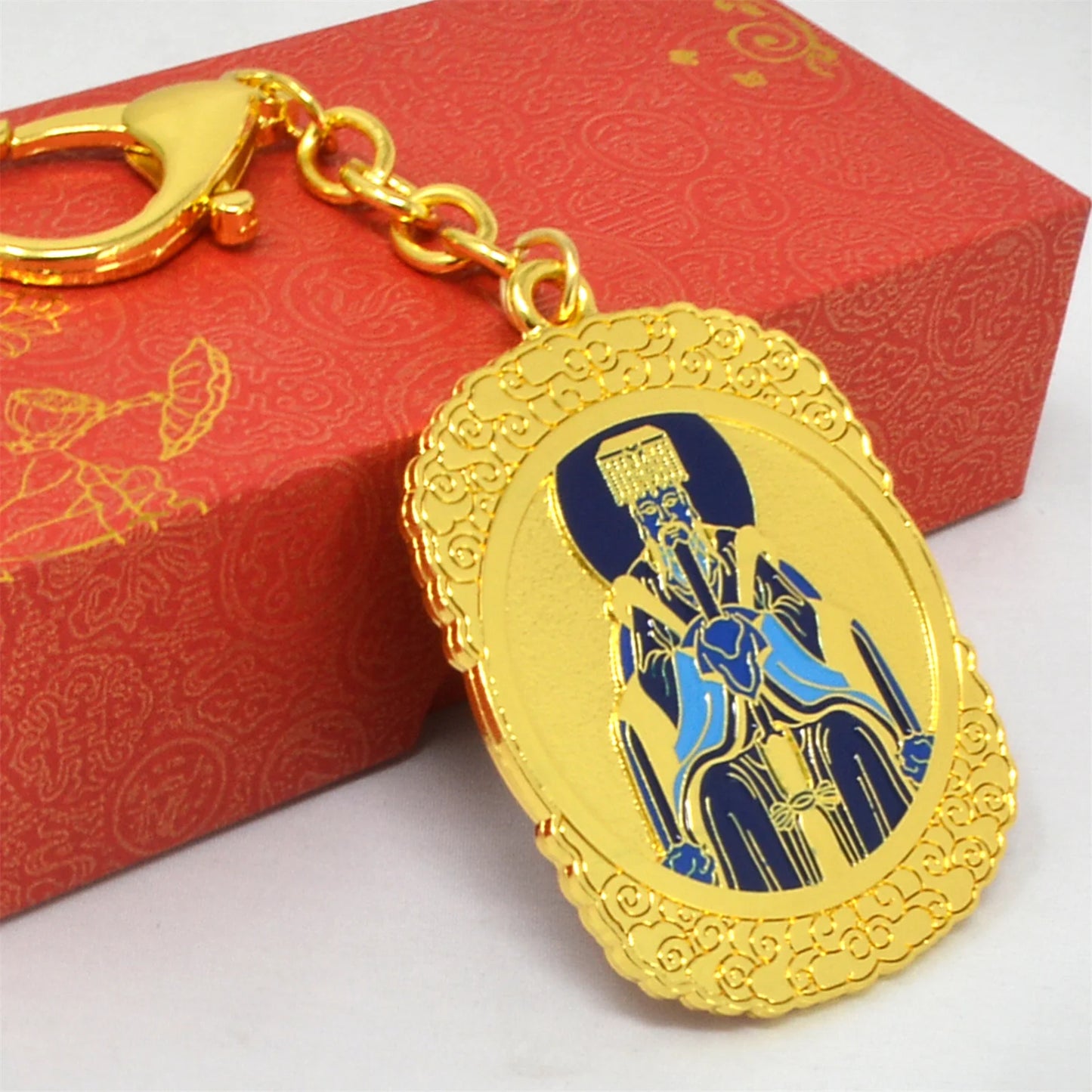 Jade Emperor Keychain Amulet - Heavenly Seal for Wisdom and Good Luck