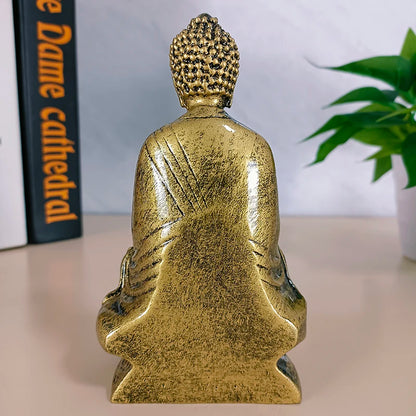 Bronze Medicine Buddha Statues Ornament Resin Feng Shui Lucky Shakya Muni Buddha Sculpture Home Office Garden Decoration