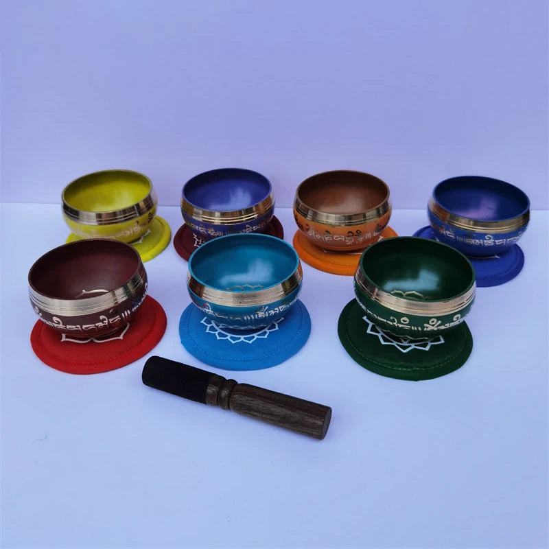 Colorful 8cm Nepal Singing Bowl – Perfect Gift for Yoga, Meditation, and Mindfulness