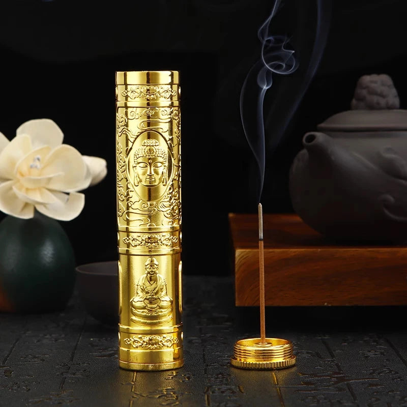 Retro Buddha Metal Incense Case