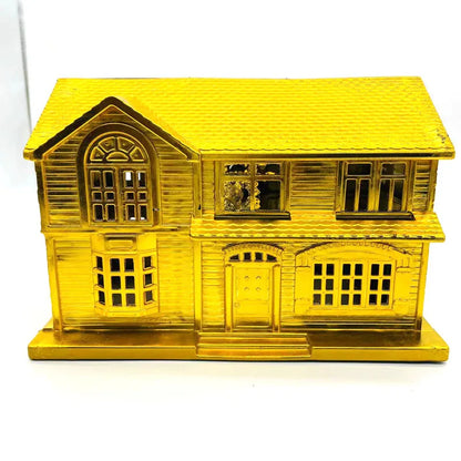 Burning Gold Paper Sacrificial Articles – Set of Two Decorative Paper Villas for Ancestral Ceremonies