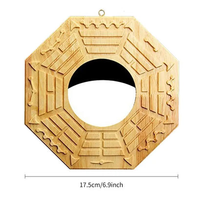 Traditional Chinese Feng Shui Bagua Mirror - Wooden Home Decoration