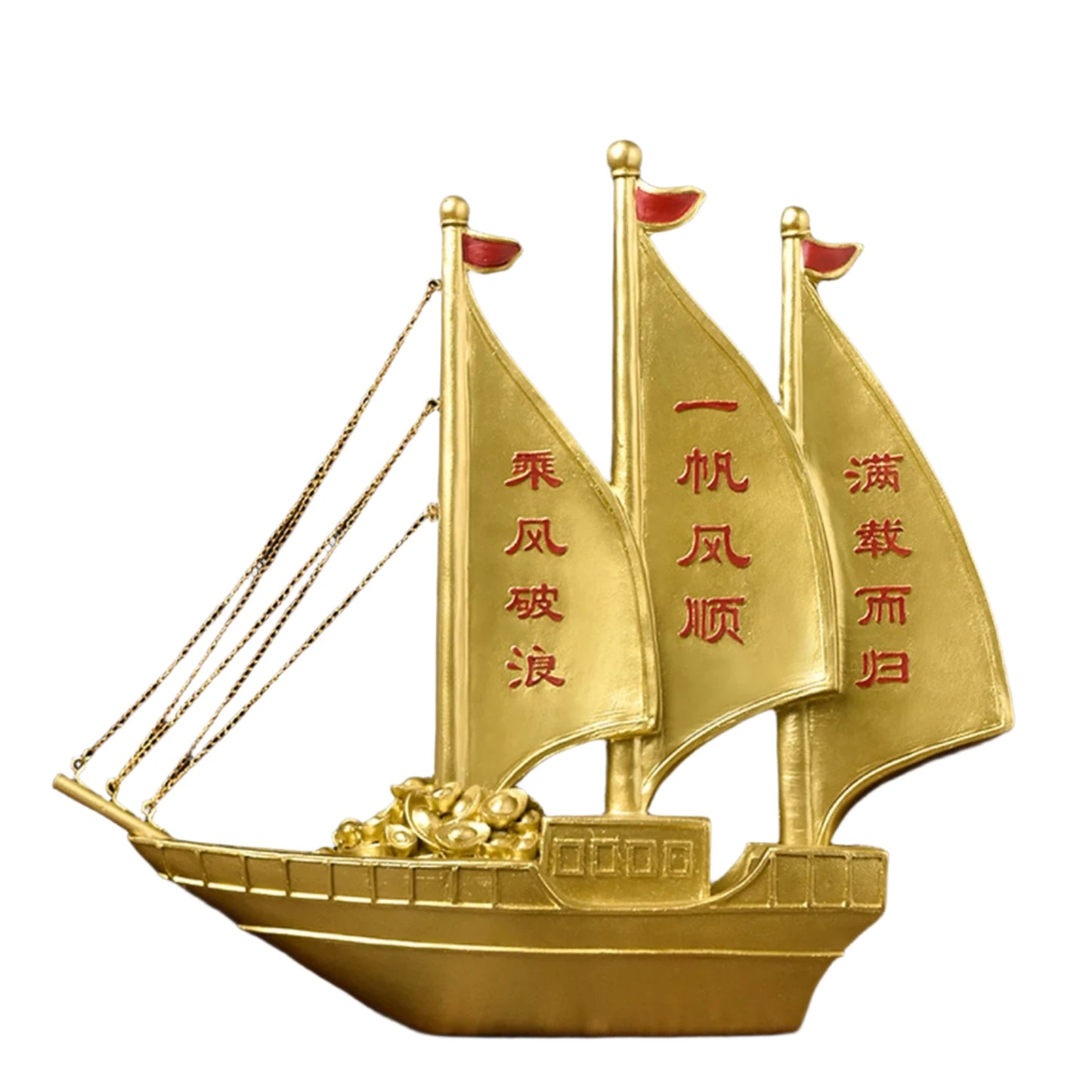 Collectible Sailing Boat Model - Feng Shui Smooth Sailing Decor for Home and Cafe