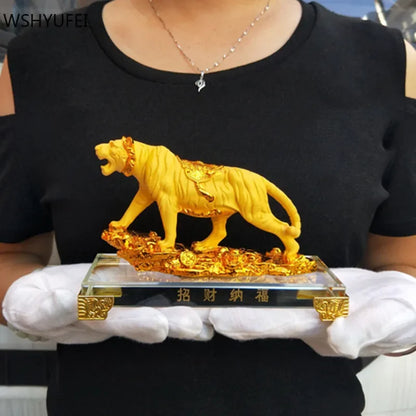 Lucky Little Tiger Feng Shui Ornament - Resin Animal Sculpture for Home and Office Decoration