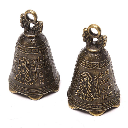 Antique Brass/Copper Guanyin Mini Bells - Feng Shui and Buddhist Devotion Decor