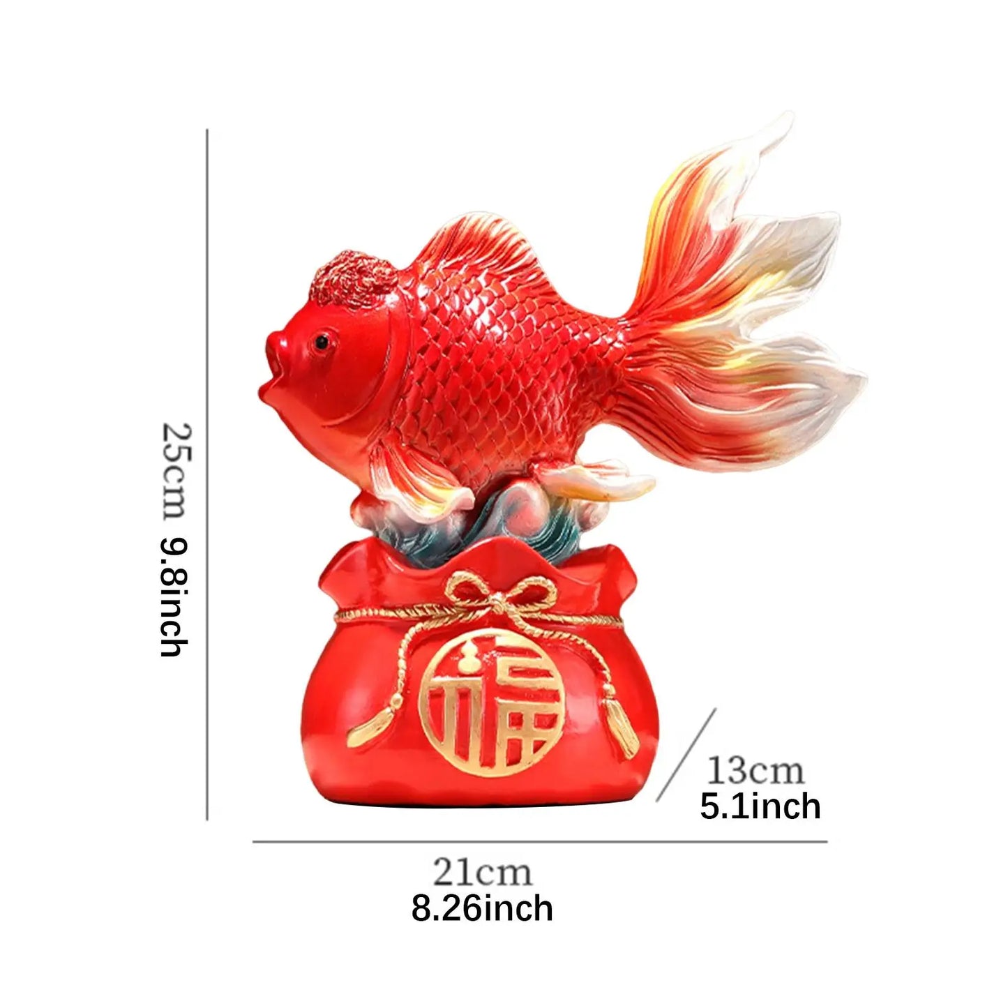 Chinese Feng Shui Fish Statue - Koi Figurine for Good Luck; Home Decor