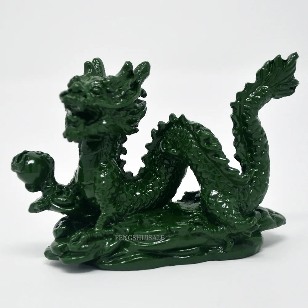 Four Celestial Animals Dragon Phoenix Turtle Tiger Statue Set – Hand-Painted Resin Feng Shui Decor