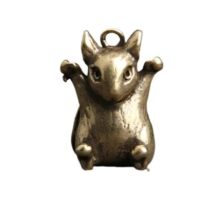 Chinese Zodiac Brass Mouse Figurine - Adorable Home Decoration and Gift