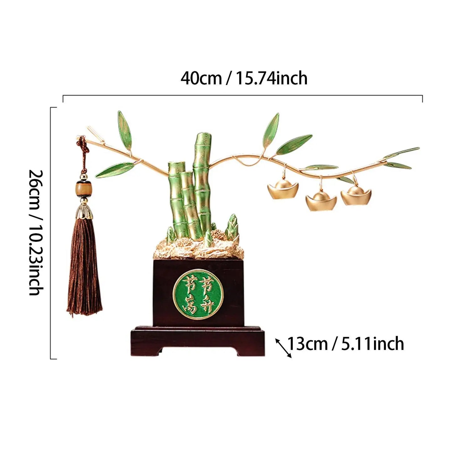 Creative Resin Bamboo Ornament – Feng Shui Symbol of Prosperity and Success for Home Decor and Gifting