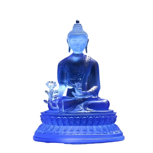 Buddha Statue Ornament, Symbolizing Good Luck, Good Health, Resin Handicraft Statue, Chinese Tantric Medicine Master Buddha