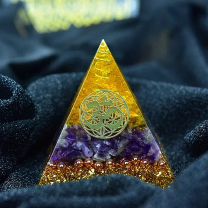 Aura Crystal Orgone Energy Converter Orgonite Pyramid – Tool for Energy Healing & Spiritual Growth