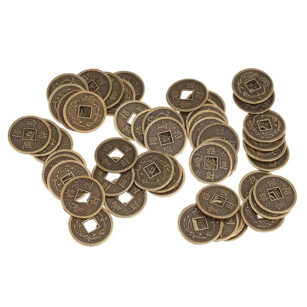 Chinese Fortune Alloy Coins - Feng Shui Lucky Coins for Prosperity 50pcs