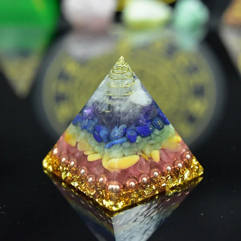 Orgon Pyramid with Seven Chakras – Protection, Balance Harmony