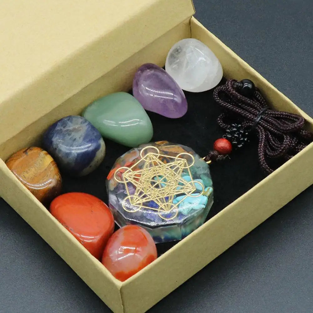 Natural Crystal Chakras Kit – Amethyst and Chakra Healing Stones for Meditation