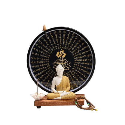 Sakyamuni Buddha Statue Ceramic Lamp Circle