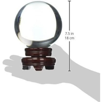 Clear Crystal Ball for Feng Shui, Scrying, and Divination - 5 Inch Flawless Quartz Sphere
