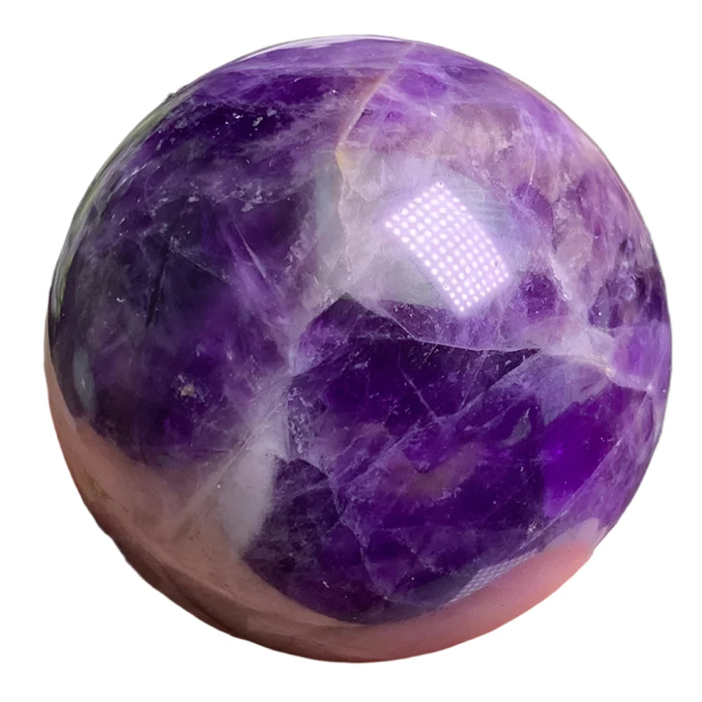 Natural Dream Amethyst Ball – Polished Healing Crystal Sphere for Reiki, Massage, and Home Décor