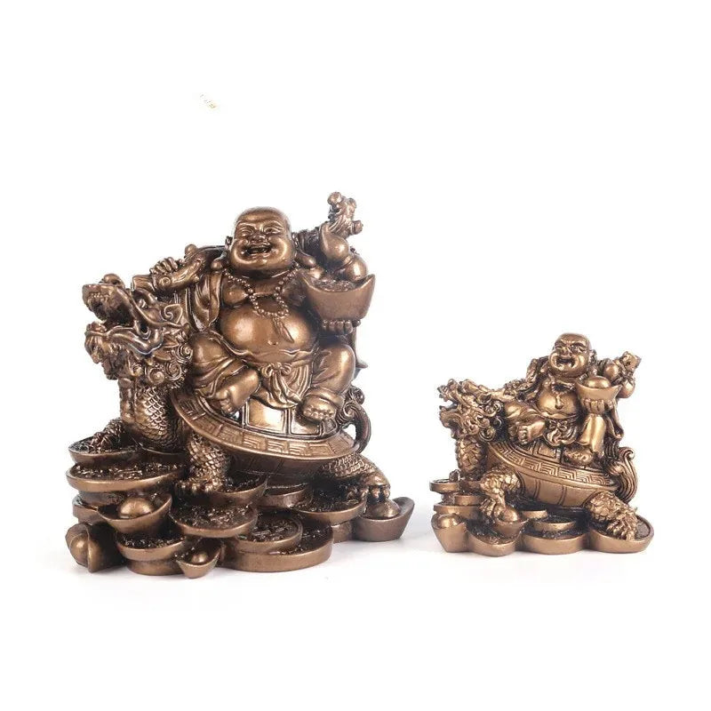 Resin God of Wealth Laughing Buddha Statue - Feng Shui Decor